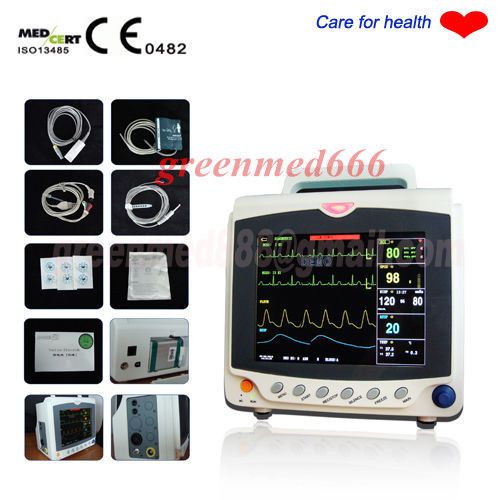 ICU Patient Monitor SPO2 ECG/EKG NIBP Vital Signs 3-Parameter+Printer+IBP+ETCO2