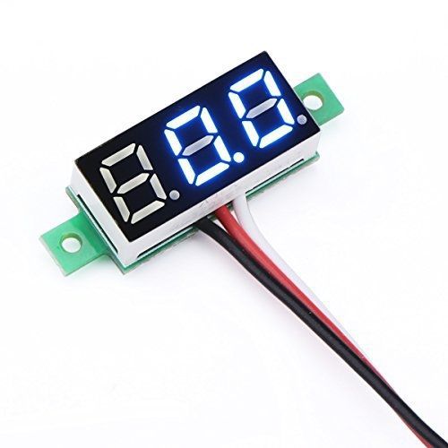 DROK® Mini 0.28&#034; Digital Voltage Tester Voltmeter DC 0~100V Volt Meter 3.0-30V