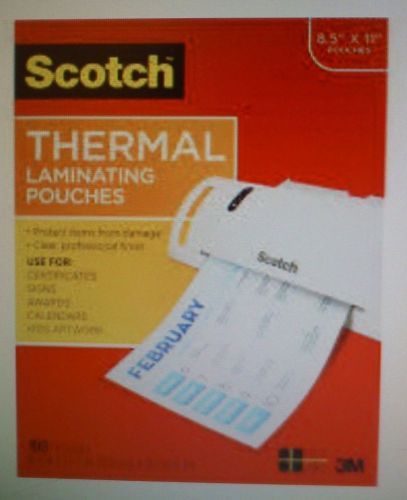 Scotch Thermal Laminating Pouches, 8.9x11.4-Inch, 3 mil thick, 100-Pack (TP3854-