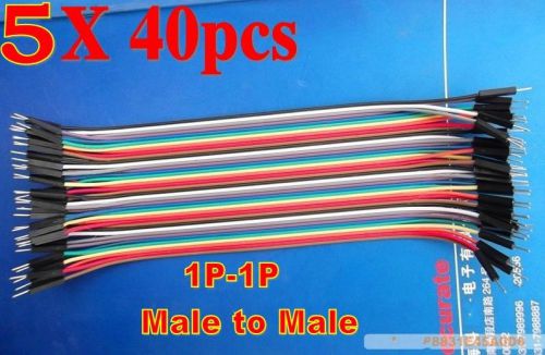 5 lot 40PCS Dupont Wire Color Jumper Cable 2.54mm 1P-1P Male to Male For Arduino