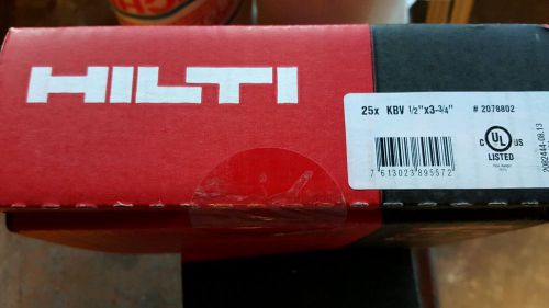 Hilti  KB-TZ  1/2&#034;x 3-3/4 Concrete Expansion Anchors Part # 387512 / Box of 25