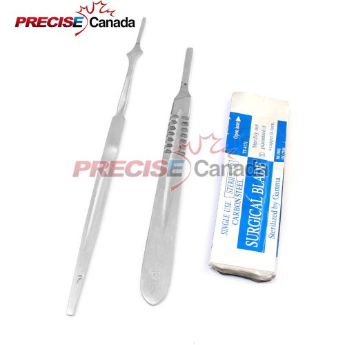 Scalpel knife handles #4 #7 with 20 sterile surgical blades #10 #23 for sale