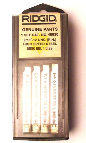 NOS RIDGID USA HSS  9/16&#034; - 12 UNC Bolt Dies FOR 500B  DIE HEADS #48630