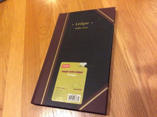 Staples Single Entry Ledger Hard Cover Nwt