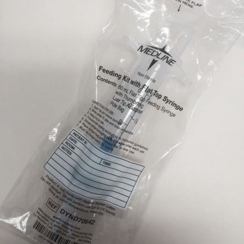 50 NEW Medline Feeding Syringe, Flat Top with Thumbring &amp; Luer FREE SHIPPING!