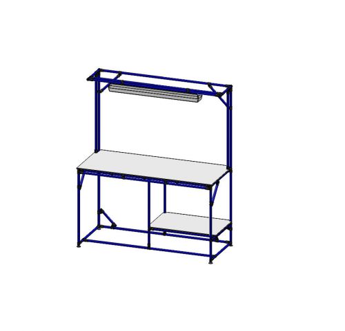 Industrial lean pipe work station 72&#034;lx30&#034;wx42&#034;h hdpe 1/2&#034; top w/ led 4&#039; light for sale