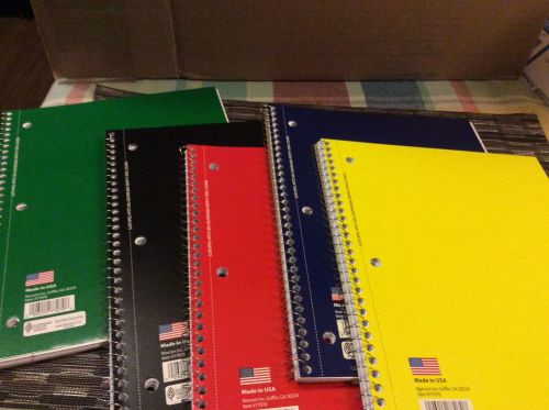 Norcom 1 Subject Wide Ruled Spiral Notebook, 70 Pages-Total. Of 5 Notebooks.