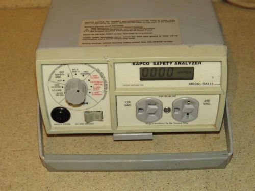 BAPCO SAFETY ANALYZER MODEL SA115 (BS2)