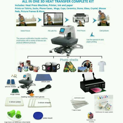 3d sublimation heat transfer machine| all in 1 kit- 3d heat vacuum press machine for sale