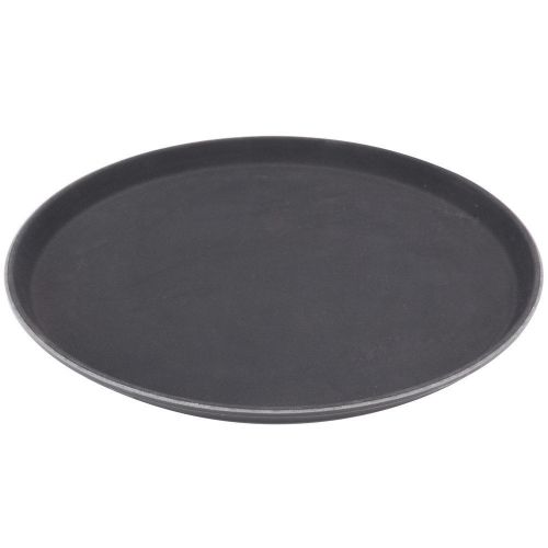 Set of 8 - Round 16&#034; Non-Skid Serving Tray 407-GT-1600BK