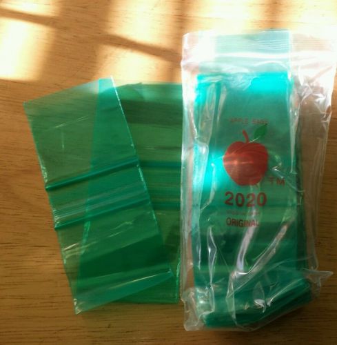 2020 Apple Small Mini Ziplock Baggies Top QUALITY green  Color 2&#034; X 2&#034; 200ct