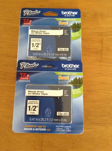 2-PK GENUINE Brother P-Touch Label Tape TZ-231 TZe-231 [2C]