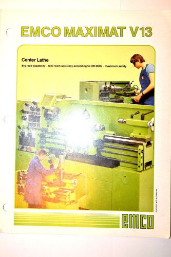 EMCO MAXIMAT V13 BROCHURE 1990 #RR864 machinist lathe milling drilling