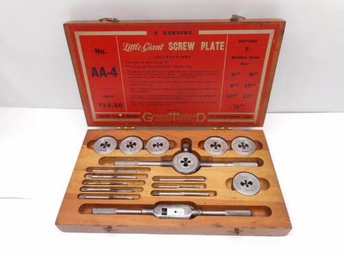 Vintage &#034;LITTLE GIANT&#034; # AA-4 - Greenfield - Original Case - Tap &amp; Die Set