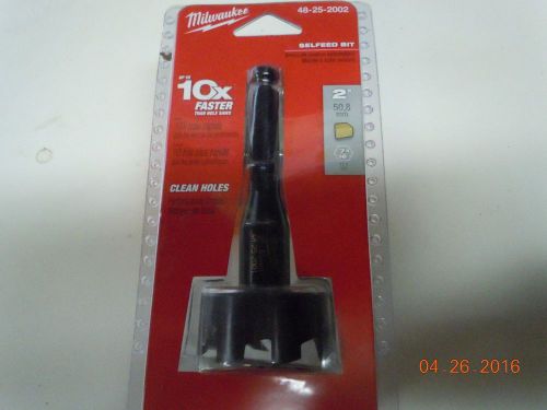 Milwaukee Holesaw 48-25-2002, 2&#034; Selfeed Drill Bit - 7/16&#034; Hex Shank-resharpable