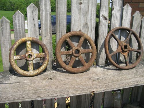 CAST IRON VALVE SHUT OFF WHEELS/HANDLES/ART/STEAM PUNK/VINTAGE/ANTIQUE