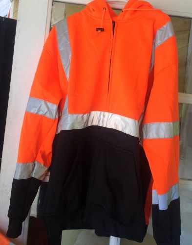 HOODED SWEATER CLASS 3 HI-VIS 2-TONE Orange /BLACK