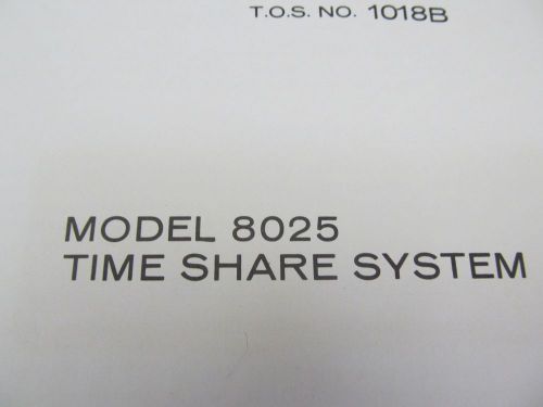 Telonic 8025 Time Share System Operation and Service Manual w/ Schematics 46298