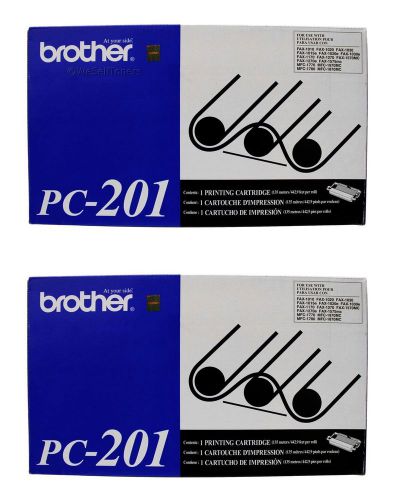 2x Brother PC201 Black Toner Cartridge PC-201 Genuine New