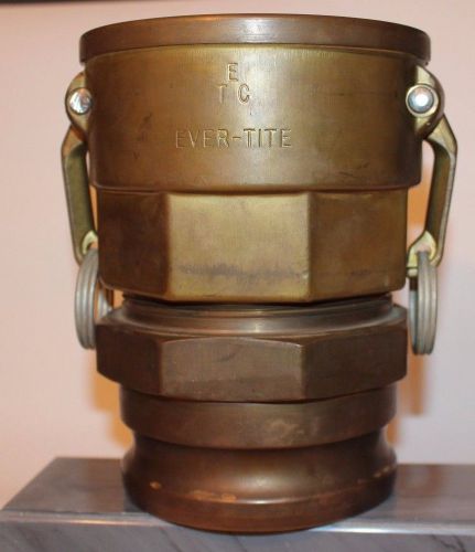 EVER-TITE BRASS CAM HOSE COUPLING 5 1/2&#034; FEMALE COUPLER W/ MALE NPT W/COUPLING