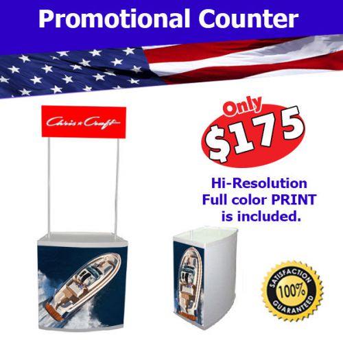 Counter Portable Trade Show Booth Kiosk Reception Sampling Table FREE GRAPHICS