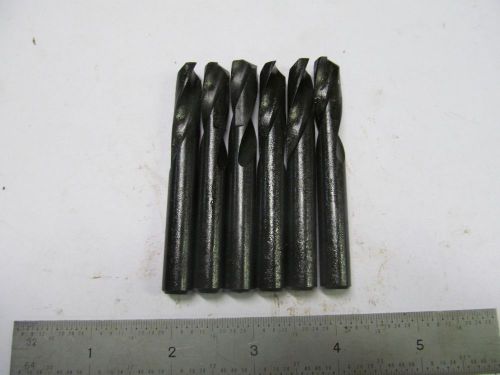 (6) HOWARD &amp; GOULD 3/8&#034; STUB (SCREW MACHINE) DRILLS, MADE IN USA.