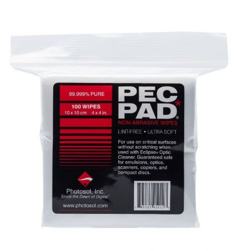 PEC*PAD Lint Free Lens Wipes, 4&#034;x4&#034;, 100/Pack, Canon, Nikon, Sony, Nikkor