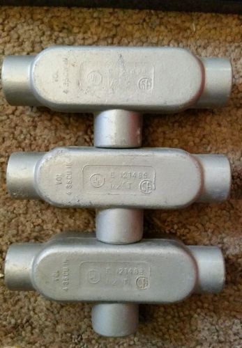 Conduit 1/2&#034; T Rigid Threaded Copper-free Die Cast Aluminum 4.35 cu in (3) Lot