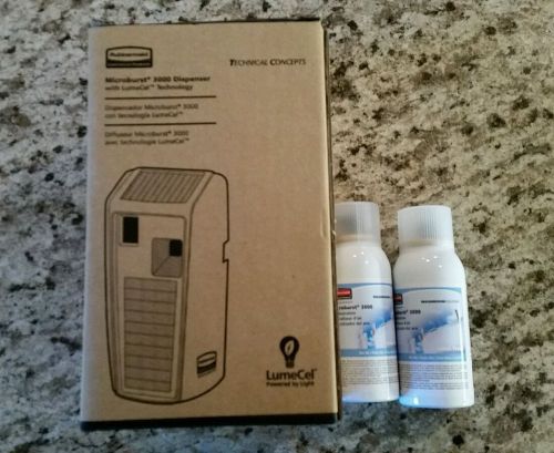 Rubbermaid 1955229 Microburst 3000 Dispenser LumeCel w/ 2 linen fresh sprays NIB