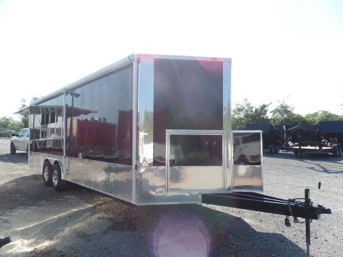 Concession trailer 8.5 x 24 black food event catering for sale