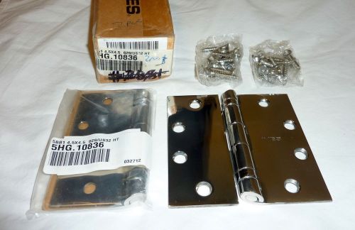 2 ives 5bb1 4.5&#034; x 4.5&#034; 629/us32 ht ball bearing butt hinges bright stainless for sale