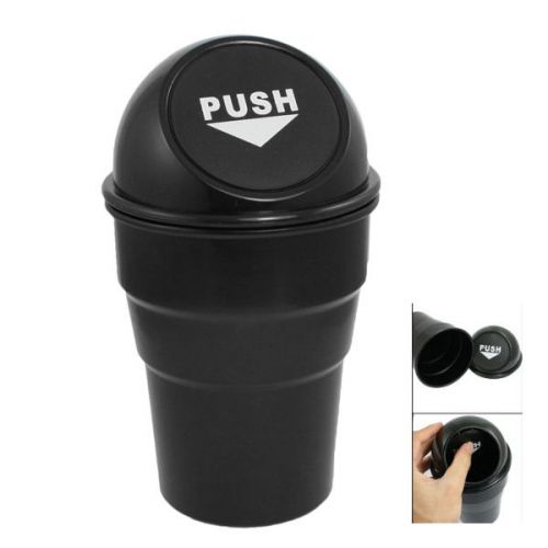 B3 Black Plastic Cover Car Ashtray Trash Bin Garbage Container