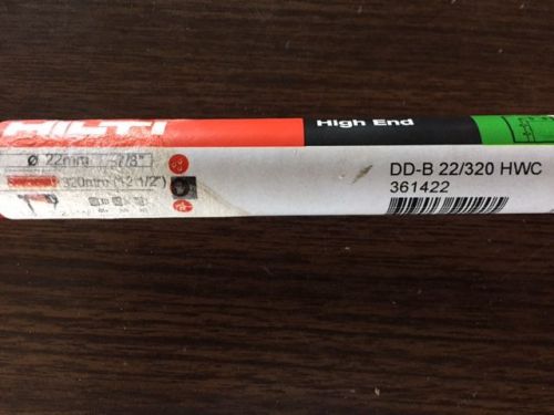 1 NEW HILTI DD-B 22/320 HWC 361422  22MM - 7/8&#034; DIAMOND CORE BIT **MAKE OFFER**