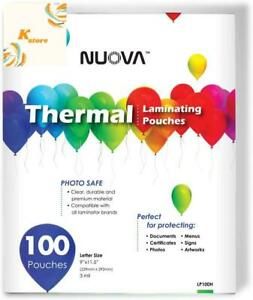 Nuova Premium Thermal Laminating Pouches 9&#034; x 11.5&#034;, Letter Size, 3 mil, 100 Pac