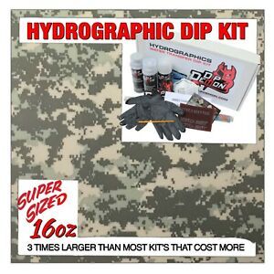 Hydrographic dip kit Olive Green Tiger Stripe Camo hydro dip dipping 16oz