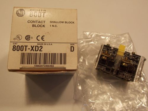 NEW Allen Bradley 800T-XD2 Shallow Contact Block SER D NIB