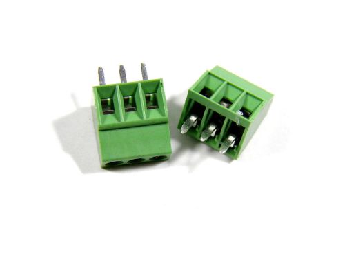 50pcs PCB Screw Terminal Block 2.54mm Pitch 3 pins  PCB Mount 3 ways 150v 6A New