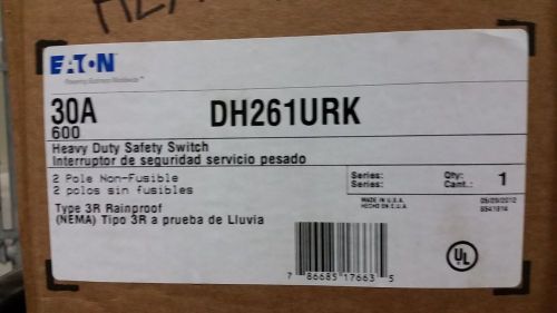 Eaton DH261URK 30 Amp 2 Pole NF Nema 3R Heavy Duty Safety Switch