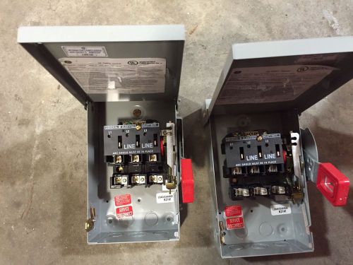 TH4321R GE 30 Amp 3-Pole Disconnect Nema 3R Outdoor Fusable 240 Volt Lot Of 2