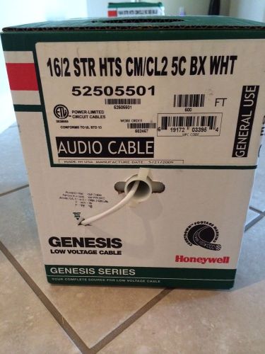 600FT HONEYWELL GENESIS 52505501 16/2 Str Hts CM/CL2 5C white AUDIO CABLE