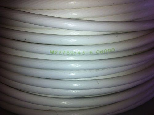 200 FEET M22759/43-6-9  WHITE: MIL SPEC HOOK UP WIRE, 6 AWG RAYCHEM *SILVER*