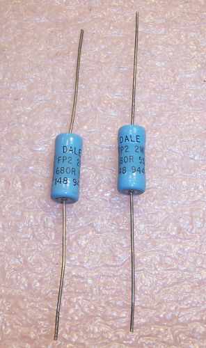 QTY (25) 680 Ohm 2W 5% FLAME PROOF METAL FILM RESISTORS FP2-681-5%  DALE