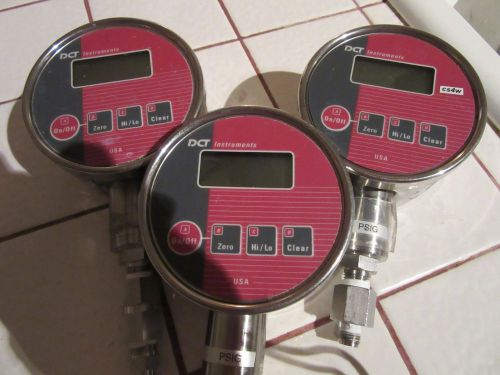 LOT OF 3 DCT INSTRUMENTS DIGITAL PRESSURE GAUGE. 0-100 PSIG  M# JKW100GZ