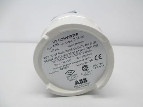 NEW ABB V18311H-7822101 I/P CONVERTER 4-20MA 3-15PSI 40V-DC TRANSDUCER D238817