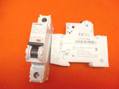 2 lot new siemens 5sj4102-7hg40 circuit breaker 1 pole 2 amp 5sj41 din rail for sale