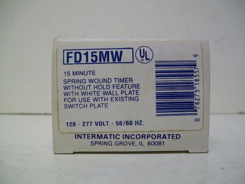 Intermatic fd15mw 15 minute spring wound timer w/ white wall plate 120-277v for sale