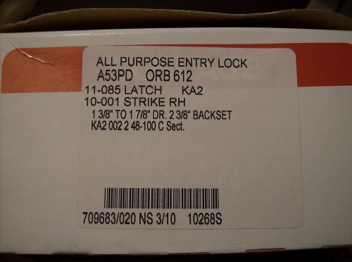 NIB!!!!! Schlage keyed - A53PD ORB 612 RH ENTRY LOCK