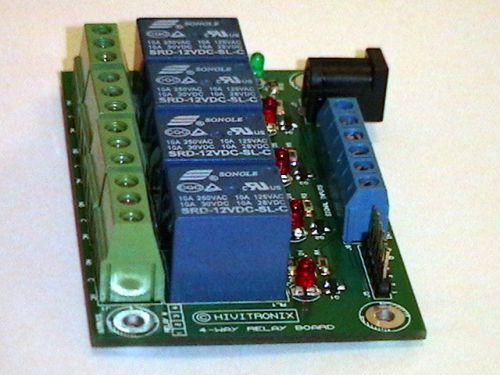 Four 4 Way Channel Relay Board 5V  Positive Logic Hivitronix HR0504S04X1