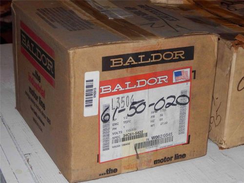 #412  Baldor Motor  L3504  1/2-HP  56 Fr  1725-RPM  115/230V  1-Ph  &gt;NEW&lt;