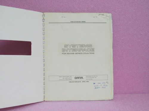 Dana manual 8000b series systems interface instruction manual w/schem. (4/75) for sale